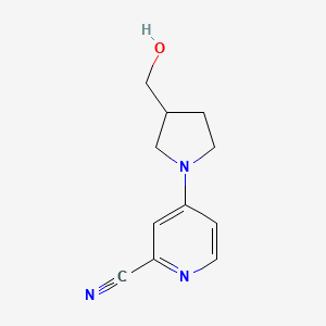 molecular formula C11H13N3O B7568691 4-[3-(Hydroxymethyl)pyrrolidin-1-yl]pyridine-2-carbonitrile 