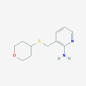 molecular formula C11H16N2OS B7568710 3-(Oxan-4-ylsulfanylmethyl)pyridin-2-amine 