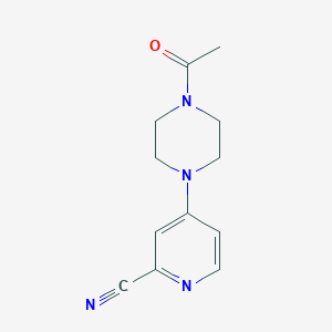 molecular formula C12H14N4O B7568711 4-(4-Acetylpiperazin-1-yl)pyridine-2-carbonitrile 