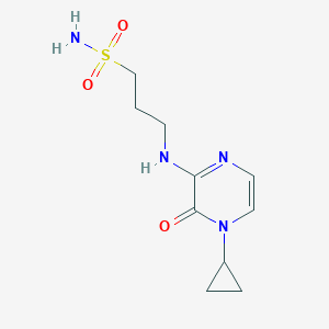 molecular formula C10H16N4O3S B7568725 3-[(4-Cyclopropyl-3-oxopyrazin-2-yl)amino]propane-1-sulfonamide 