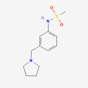 molecular formula C12H18N2O2S B7568777 N-[3-(pyrrolidin-1-ylmethyl)phenyl]methanesulfonamide 