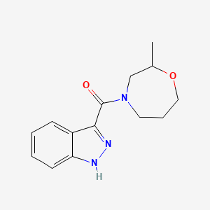 molecular formula C14H17N3O2 B7568780 1H-indazol-3-yl-(2-methyl-1,4-oxazepan-4-yl)methanone 