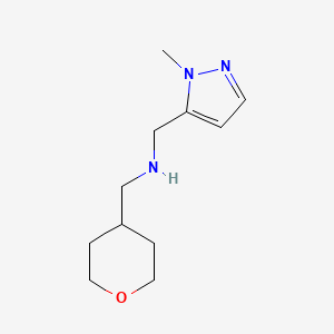 molecular formula C11H19N3O B7568826 N-[(2-methylpyrazol-3-yl)methyl]-1-(oxan-4-yl)methanamine 