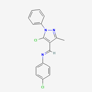 Pyrazole, 5-chloro-4-(4-chlorophenyliminomethyl)-3-methyl-1-phenyl-