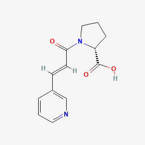 molecular formula C13H14N2O3 B7568832 (2R)-1-[(E)-3-pyridin-3-ylprop-2-enoyl]pyrrolidine-2-carboxylic acid 
