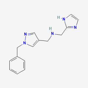 molecular formula C15H17N5 B7568839 1-(1-benzylpyrazol-4-yl)-N-(1H-imidazol-2-ylmethyl)methanamine 