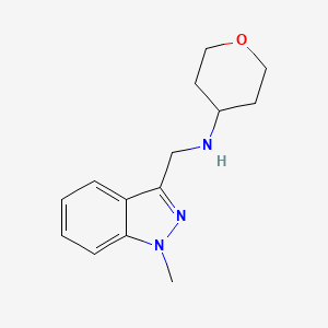 molecular formula C14H19N3O B7568865 N-[(1-methylindazol-3-yl)methyl]oxan-4-amine 