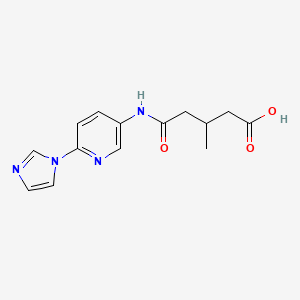 molecular formula C14H16N4O3 B7568867 5-[(6-Imidazol-1-ylpyridin-3-yl)amino]-3-methyl-5-oxopentanoic acid 