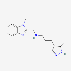 N-[(1-methylbenzimidazol-2-yl)methyl]-3-(5-methyl-1H-pyrazol-4-yl)propan-1-amine