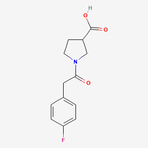 molecular formula C13H14FNO3 B7568917 1-[2-(4-Fluorophenyl)acetyl]pyrrolidine-3-carboxylic acid 
