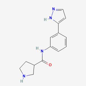 N-[3-(1H-pyrazol-5-yl)phenyl]pyrrolidine-3-carboxamide