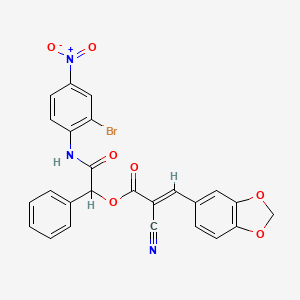 molecular formula C25H16BrN3O7 B7568948 [2-(2-bromo-4-nitroanilino)-2-oxo-1-phenylethyl] (E)-3-(1,3-benzodioxol-5-yl)-2-cyanoprop-2-enoate 