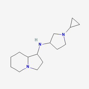 molecular formula C15H27N3 B7568978 N-(1-cyclopropylpyrrolidin-3-yl)-1,2,3,5,6,7,8,8a-octahydroindolizin-1-amine 
