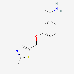 molecular formula C13H16N2OS B7568980 1-[3-[(2-Methyl-1,3-thiazol-5-yl)methoxy]phenyl]ethanamine 
