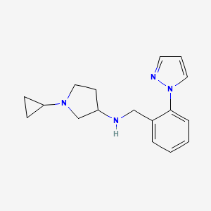 1-cyclopropyl-N-[(2-pyrazol-1-ylphenyl)methyl]pyrrolidin-3-amine