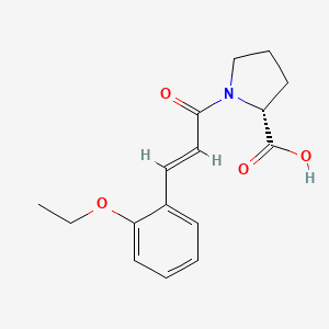 molecular formula C16H19NO4 B7569008 (2R)-1-[(E)-3-(2-ethoxyphenyl)prop-2-enoyl]pyrrolidine-2-carboxylic acid 
