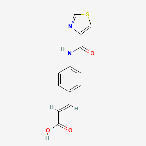 molecular formula C13H10N2O3S B7569009 (E)-3-[4-(1,3-thiazole-4-carbonylamino)phenyl]prop-2-enoic acid 