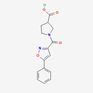 molecular formula C15H14N2O4 B7569032 1-(5-Phenyl-1,2-oxazole-3-carbonyl)pyrrolidine-3-carboxylic acid 