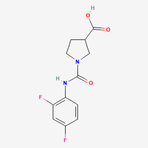 molecular formula C12H12F2N2O3 B7569041 1-[(2,4-Difluorophenyl)carbamoyl]pyrrolidine-3-carboxylic acid 