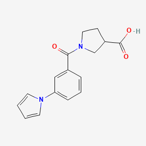 molecular formula C16H16N2O3 B7569057 1-(3-Pyrrol-1-ylbenzoyl)pyrrolidine-3-carboxylic acid 