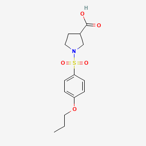 molecular formula C14H19NO5S B7569073 1-(4-Propoxyphenyl)sulfonylpyrrolidine-3-carboxylic acid 