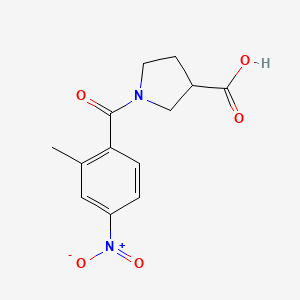 molecular formula C13H14N2O5 B7569080 1-(2-Methyl-4-nitrobenzoyl)pyrrolidine-3-carboxylic acid 