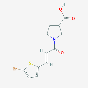 molecular formula C12H12BrNO3S B7569090 1-[(E)-3-(5-bromothiophen-2-yl)prop-2-enoyl]pyrrolidine-3-carboxylic acid 