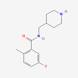 molecular formula C14H19FN2O B7569100 5-fluoro-2-methyl-N-(piperidin-4-ylmethyl)benzamide 