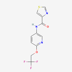 molecular formula C11H8F3N3O2S B7569105 N-[6-(2,2,2-trifluoroethoxy)pyridin-3-yl]-1,3-thiazole-4-carboxamide 