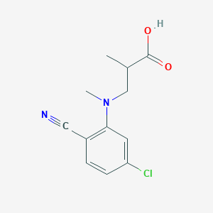 molecular formula C12H13ClN2O2 B7569125 3-(5-chloro-2-cyano-N-methylanilino)-2-methylpropanoic acid 