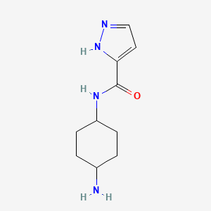 molecular formula C10H16N4O B7569153 N-(4-aminocyclohexyl)-1H-pyrazole-5-carboxamide 