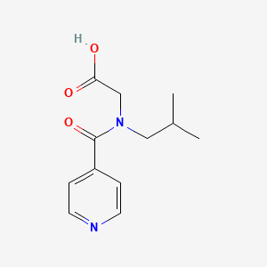 molecular formula C12H16N2O3 B7569168 2-[2-Methylpropyl(pyridine-4-carbonyl)amino]acetic acid 