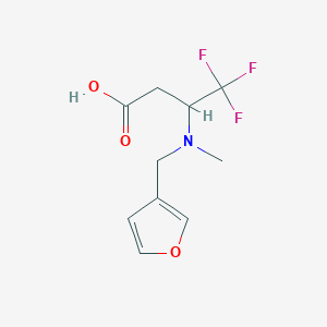 molecular formula C10H12F3NO3 B7569191 4,4,4-Trifluoro-3-[furan-3-ylmethyl(methyl)amino]butanoic acid 
