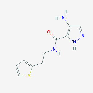 molecular formula C10H12N4OS B7569220 4-amino-N-(2-thiophen-2-ylethyl)-1H-pyrazole-5-carboxamide 