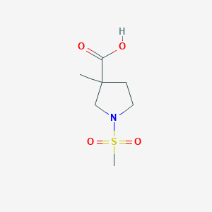 molecular formula C7H13NO4S B7569236 3-Methyl-1-methylsulfonylpyrrolidine-3-carboxylic acid 