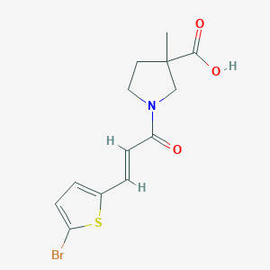 1-[(E)-3-(5-bromothiophen-2-yl)prop-2-enoyl]-3-methylpyrrolidine-3-carboxylic acid