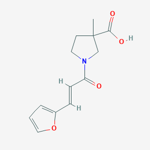 molecular formula C13H15NO4 B7569251 1-[(E)-3-(furan-2-yl)prop-2-enoyl]-3-methylpyrrolidine-3-carboxylic acid 