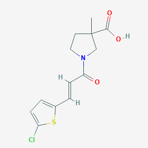 molecular formula C13H14ClNO3S B7569265 1-[(E)-3-(5-chlorothiophen-2-yl)prop-2-enoyl]-3-methylpyrrolidine-3-carboxylic acid 