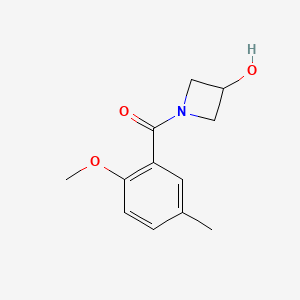 molecular formula C12H15NO3 B7569292 (3-Hydroxyazetidin-1-yl)-(2-methoxy-5-methylphenyl)methanone 