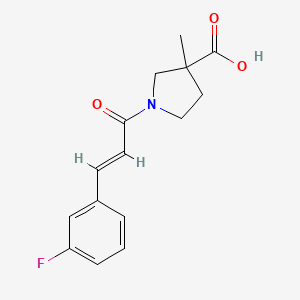 molecular formula C15H16FNO3 B7569308 1-[(E)-3-(3-fluorophenyl)prop-2-enoyl]-3-methylpyrrolidine-3-carboxylic acid 