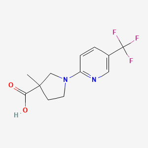 molecular formula C12H13F3N2O2 B7569315 3-Methyl-1-[5-(trifluoromethyl)pyridin-2-yl]pyrrolidine-3-carboxylic acid 