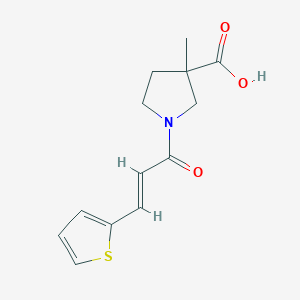molecular formula C13H15NO3S B7569320 3-methyl-1-[(E)-3-thiophen-2-ylprop-2-enoyl]pyrrolidine-3-carboxylic acid 