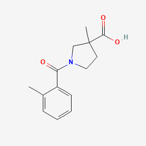 molecular formula C14H17NO3 B7569322 3-Methyl-1-(2-methylbenzoyl)pyrrolidine-3-carboxylic acid 