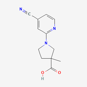 molecular formula C12H13N3O2 B7569334 1-(4-Cyanopyridin-2-yl)-3-methylpyrrolidine-3-carboxylic acid 