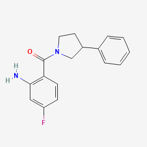 molecular formula C17H17FN2O B7569338 (2-Amino-4-fluorophenyl)-(3-phenylpyrrolidin-1-yl)methanone 