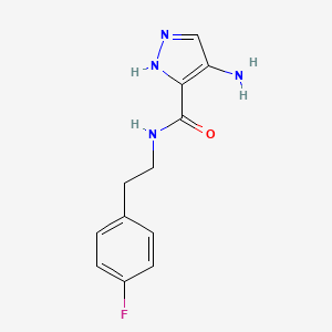 molecular formula C12H13FN4O B7569350 4-amino-N-[2-(4-fluorophenyl)ethyl]-1H-pyrazole-5-carboxamide 