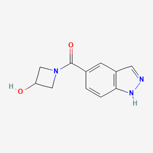 molecular formula C11H11N3O2 B7569354 (3-hydroxyazetidin-1-yl)-(1H-indazol-5-yl)methanone 