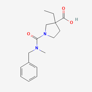 molecular formula C16H22N2O3 B7569362 1-[Benzyl(methyl)carbamoyl]-3-ethylpyrrolidine-3-carboxylic acid 