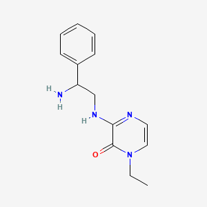 molecular formula C14H18N4O B7569407 3-[(2-Amino-2-phenylethyl)amino]-1-ethylpyrazin-2-one 