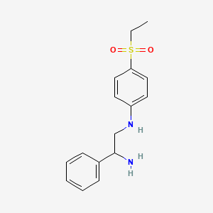 molecular formula C16H20N2O2S B7569414 N'-(4-ethylsulfonylphenyl)-1-phenylethane-1,2-diamine 